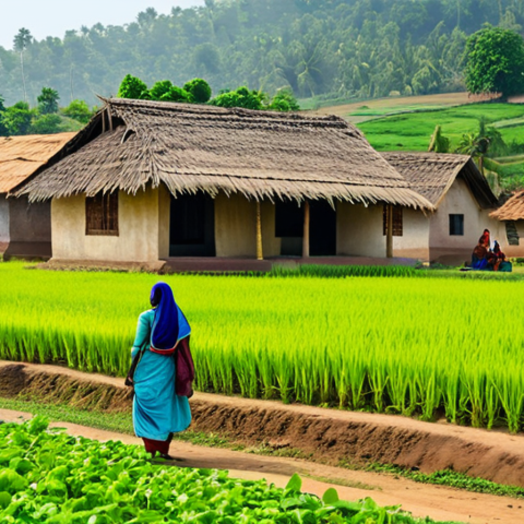 농촌관광기획사 실무 과정 - Rural Village Scene**

"A vibrant scene of a rural Indian village, showcasing lush green fields and ...