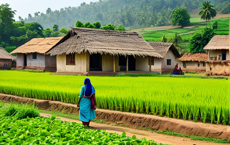 농촌관광기획사 실무 과정 - Rural Village Scene**

"A vibrant scene of a rural Indian village, showcasing lush green fields and ...